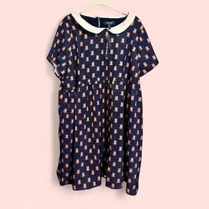Modcloth Peter Pan collar fox print dress